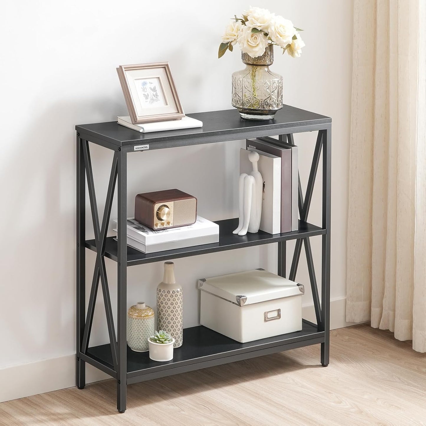 Industrial 3-Tier Narrow Console Table