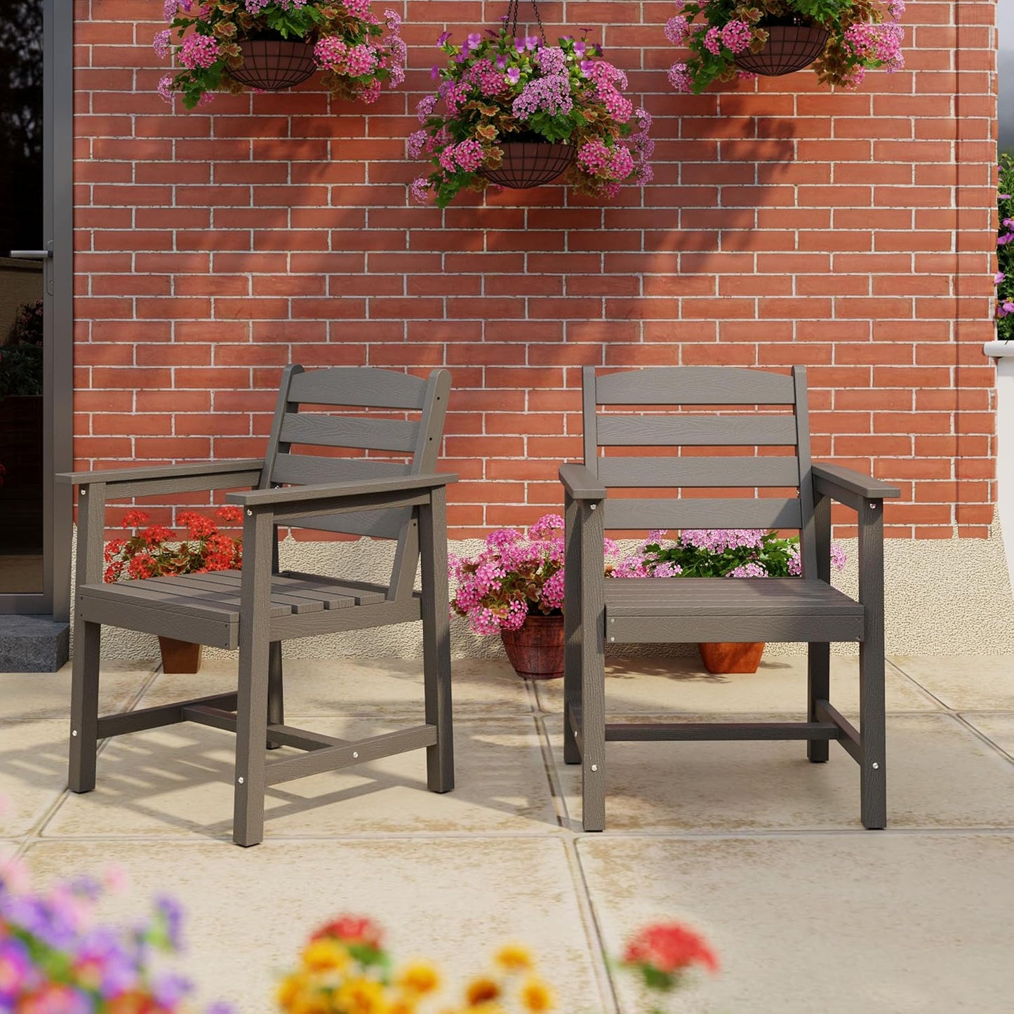 7-Piece Outdoor Dining Table Sets - 2 in 1 Convertible Table