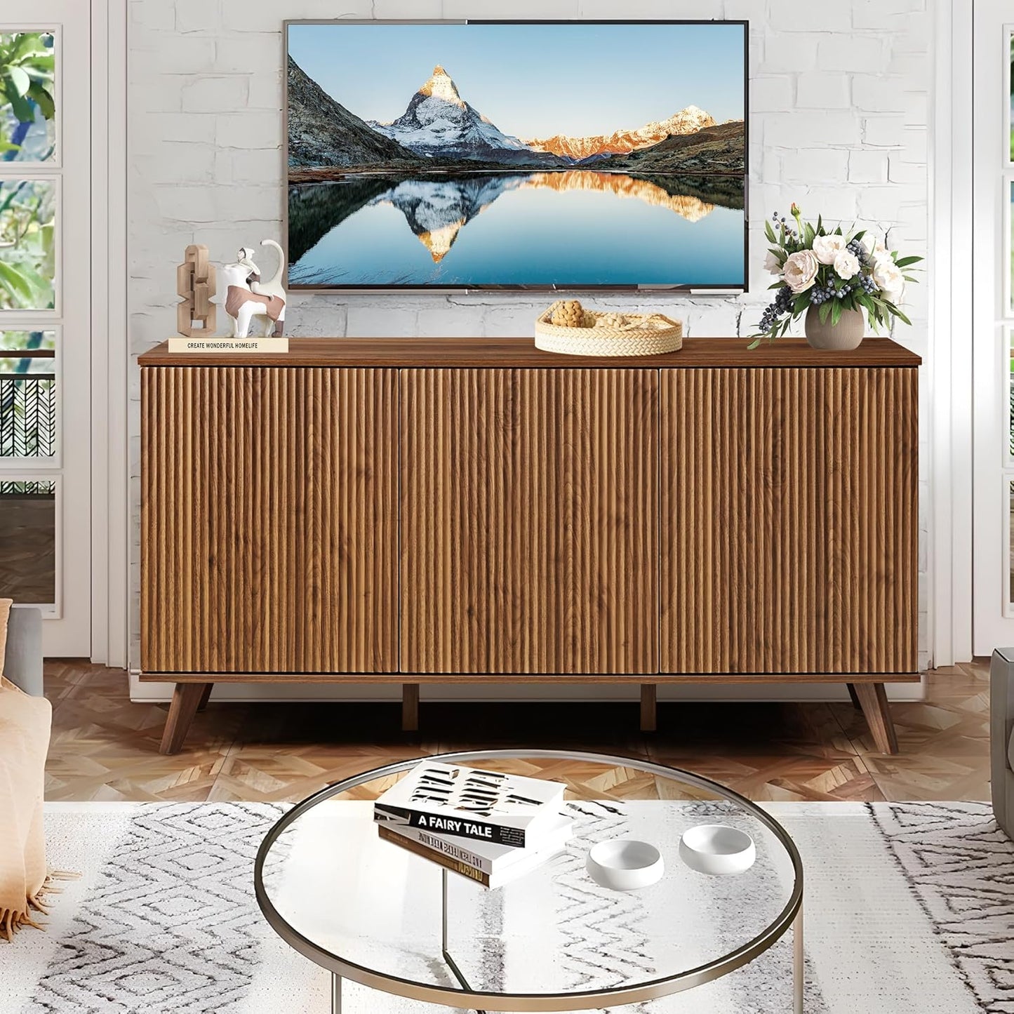 Black Sideboard Buffet Cabinet with Storage
