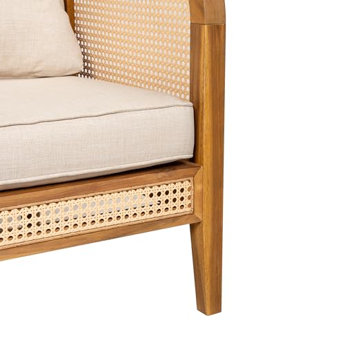 Bohemian Acacia Wood Patio Accent Chairs