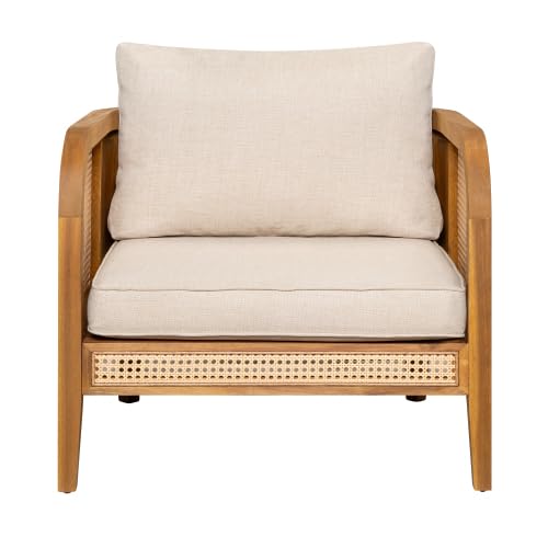 Bohemian Acacia Wood Patio Accent Chairs