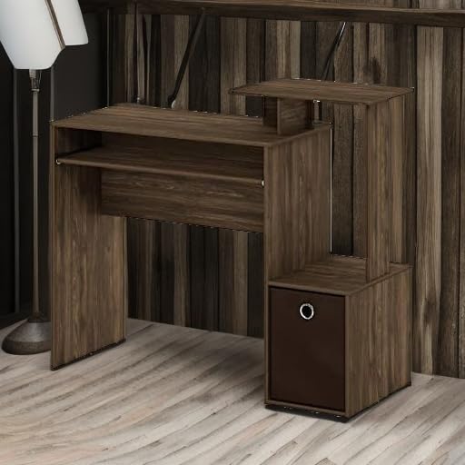 Walnut/Dark Brown Home Office Computer Desk