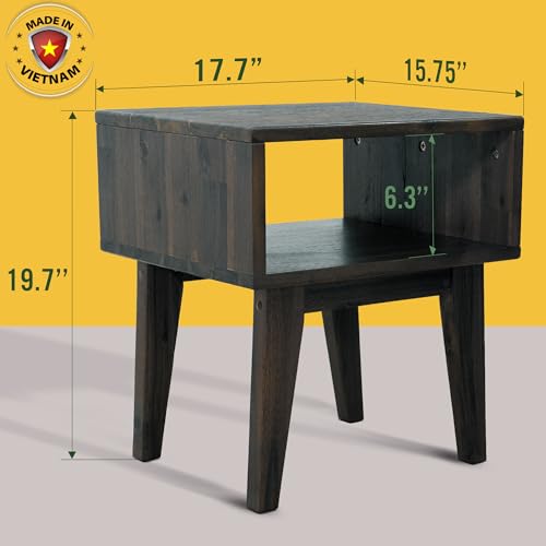 Nightstand with Open Storage Shelf