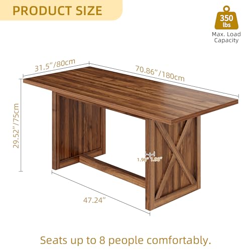 Rustic Brown Large Farmhouse Dining Table