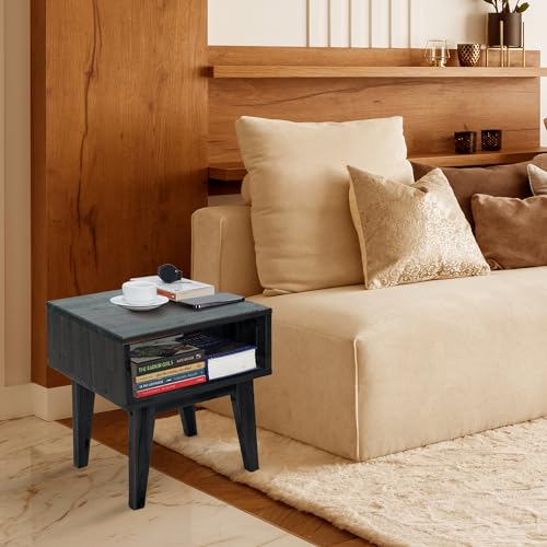 Nightstand with Open Storage Shelf