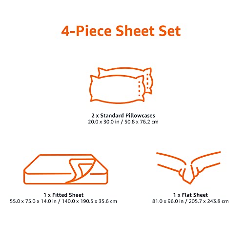 Wrinkle free microfiber 4 piece bed sheet set