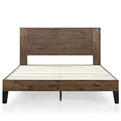 Wood Platform Bed Frame with Headboard