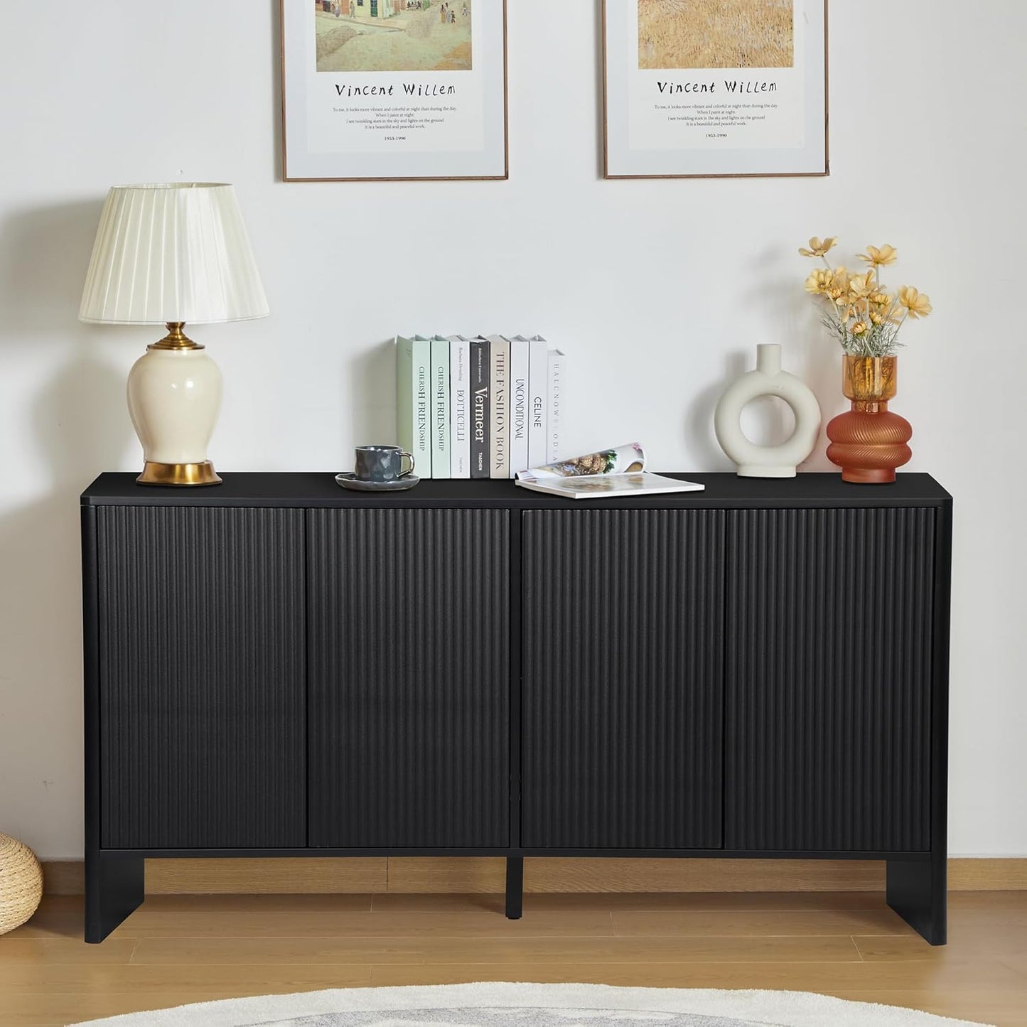 Black Sideboard Buffet Cabinet with Storage