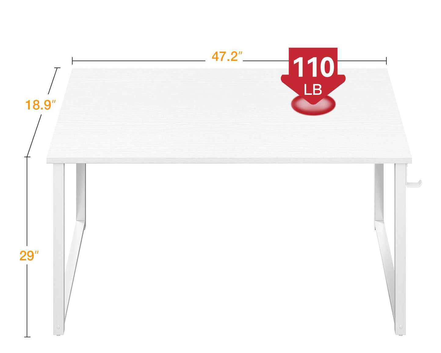 White - 48 Inches Computer Desk
