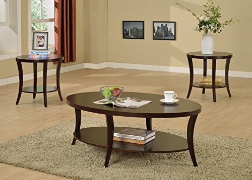 Round End Table with Shelf