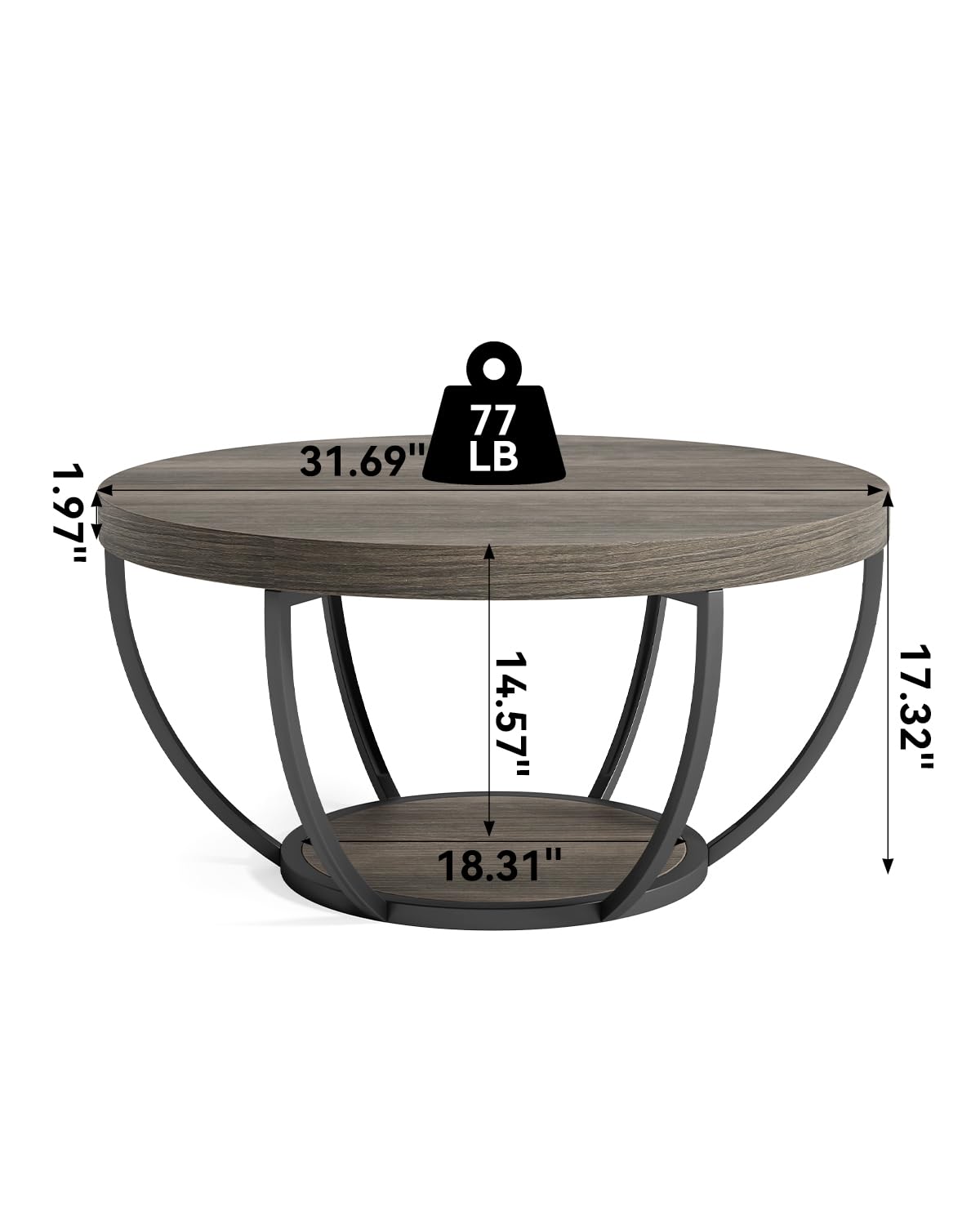 Grey and Black Coffee Table