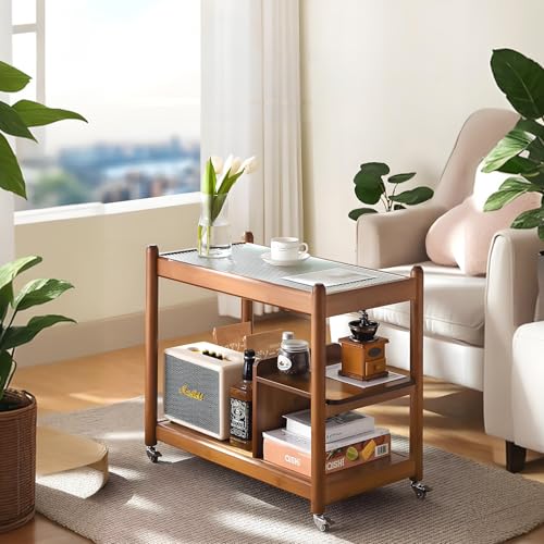 Rolling End Table with Wheels