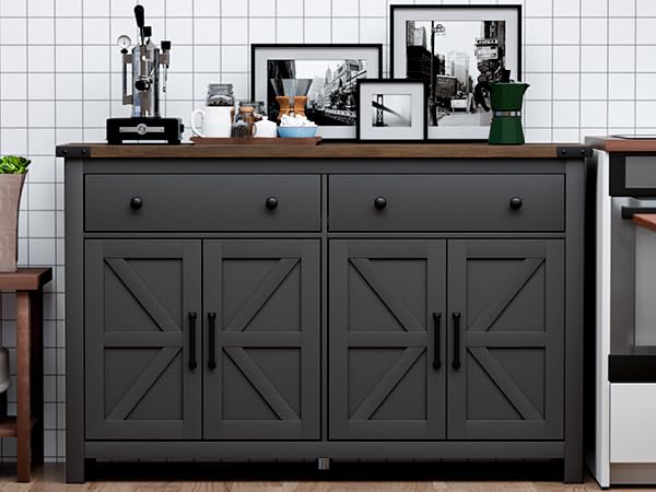 55" Sideboard Buffet Cabinet with Storage
