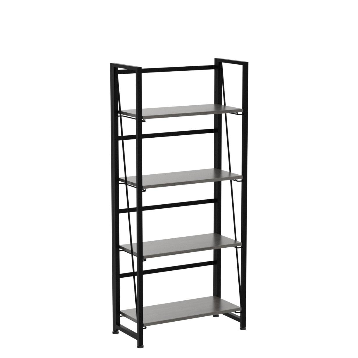 Gray and Black Folding Bookshelf Storage
