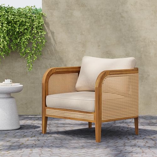 Bohemian Acacia Wood Patio Accent Chairs