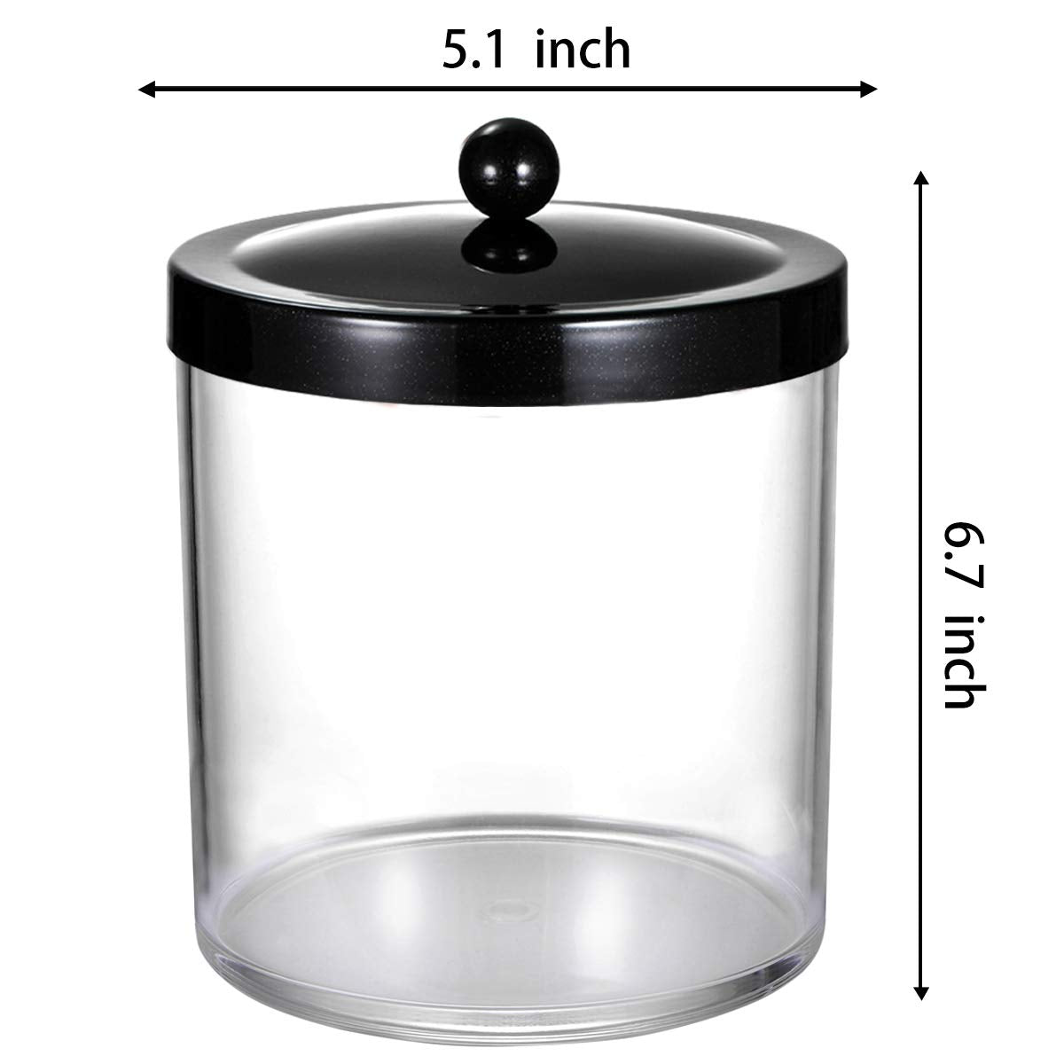 SheeChung Premium Apothecary Jar - 50 Oz. Large Clear Plastic Container Caniste