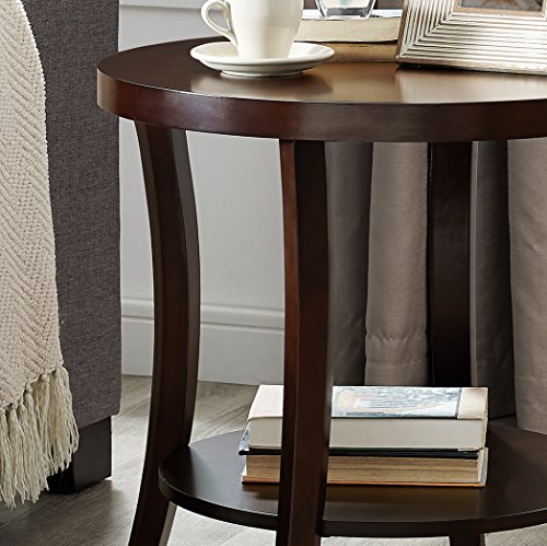 Round End Table with Shelf