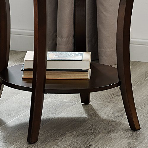 Round End Table with Shelf