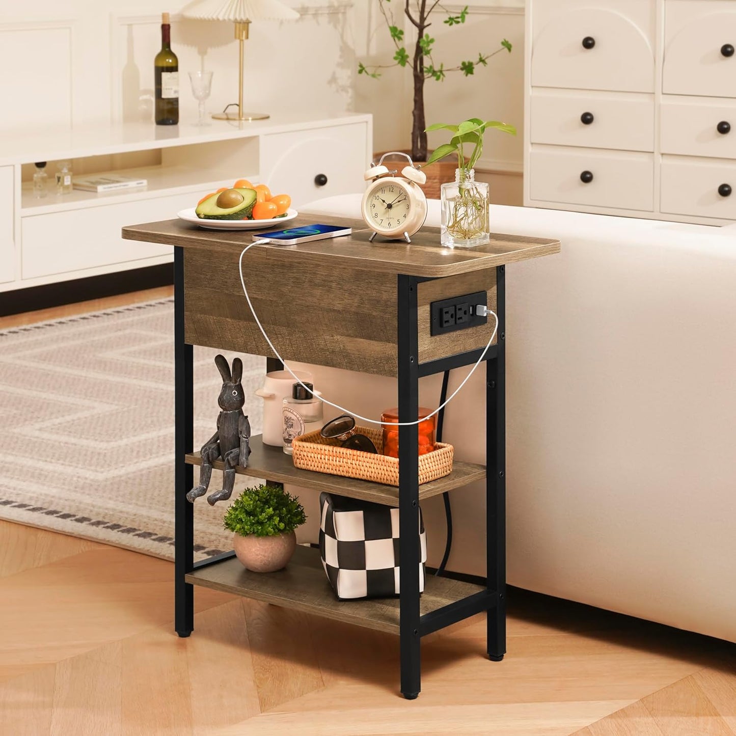 End Table with Charging Station