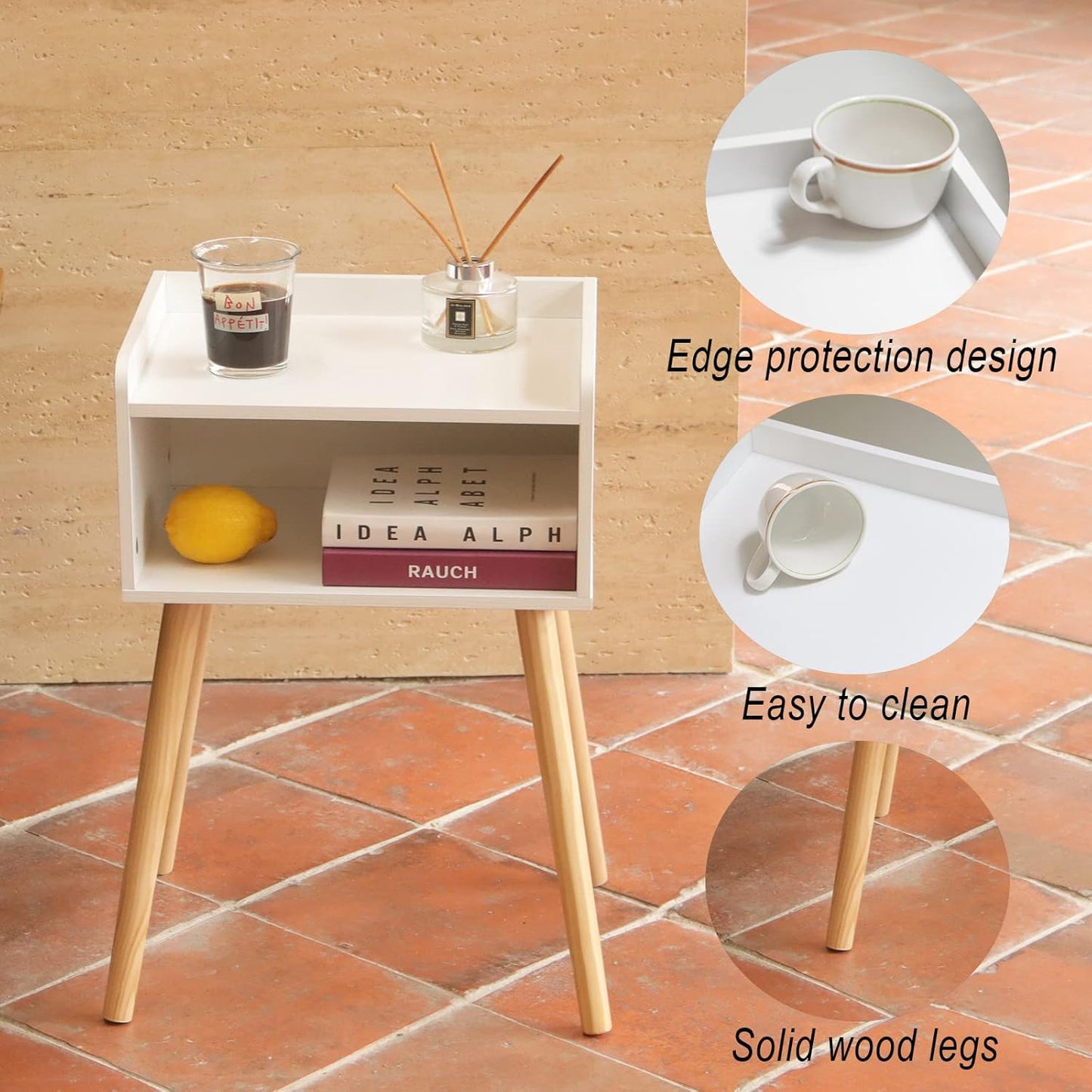 Nightstand, Mid Century Modern Side Table Bedroom