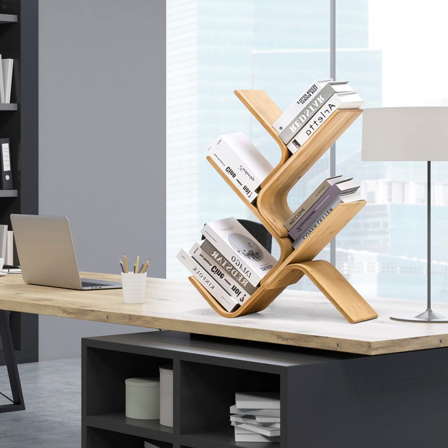 Natural Bamboo Tree Bookshelf