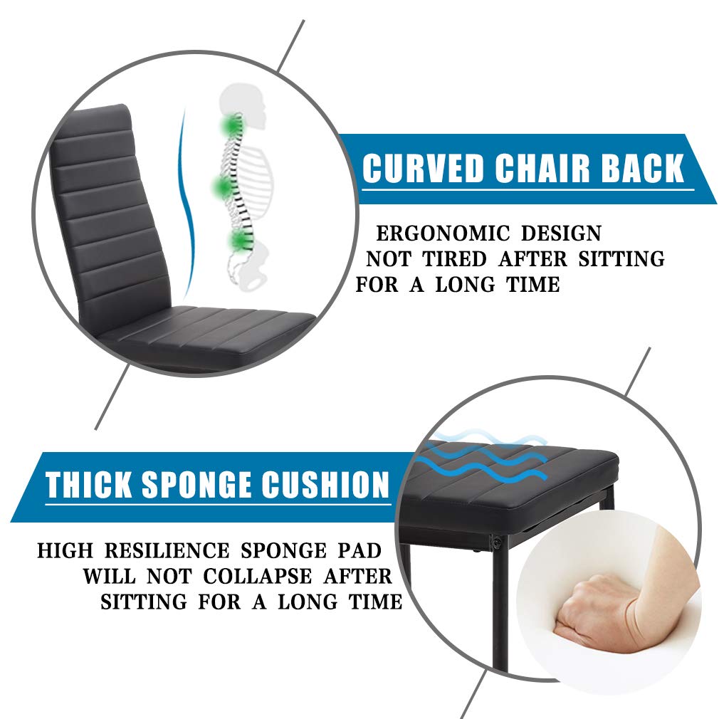 Black Glass Dining Table Set