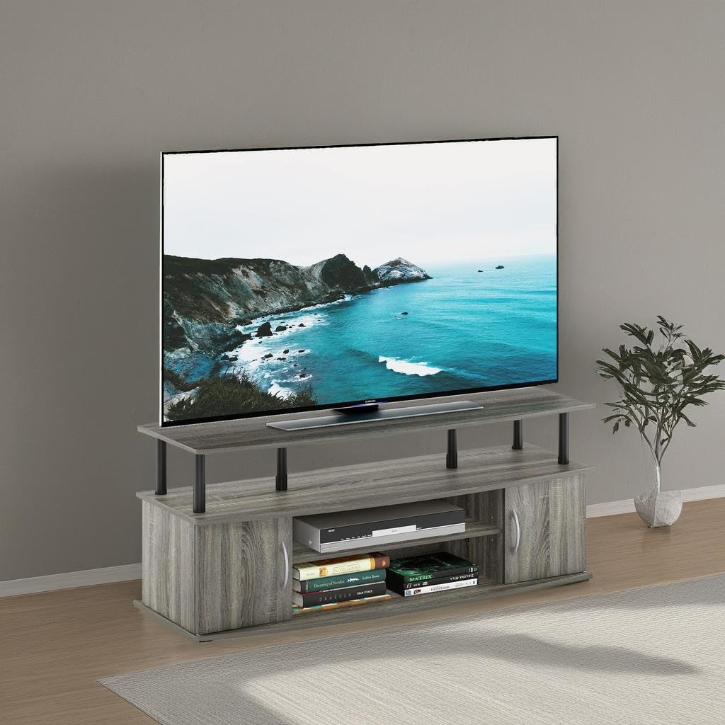 French Grey/Black - 55 Inch TV Stand