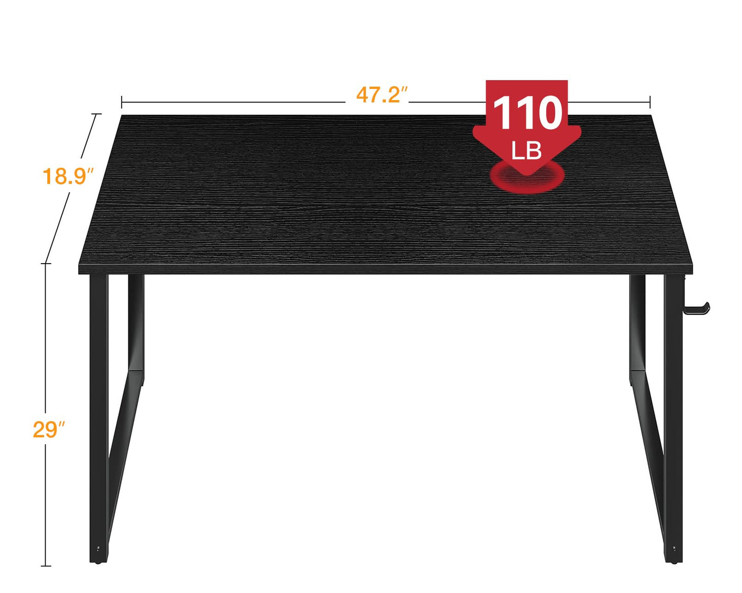 Black 48 Inches Computer Desk