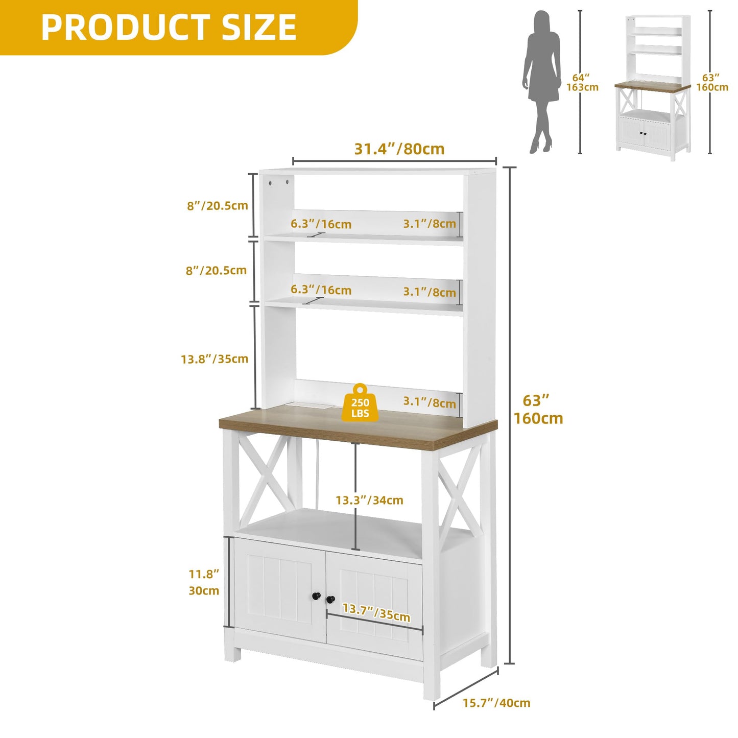 Farmhouse Microwave Kitchen Rack