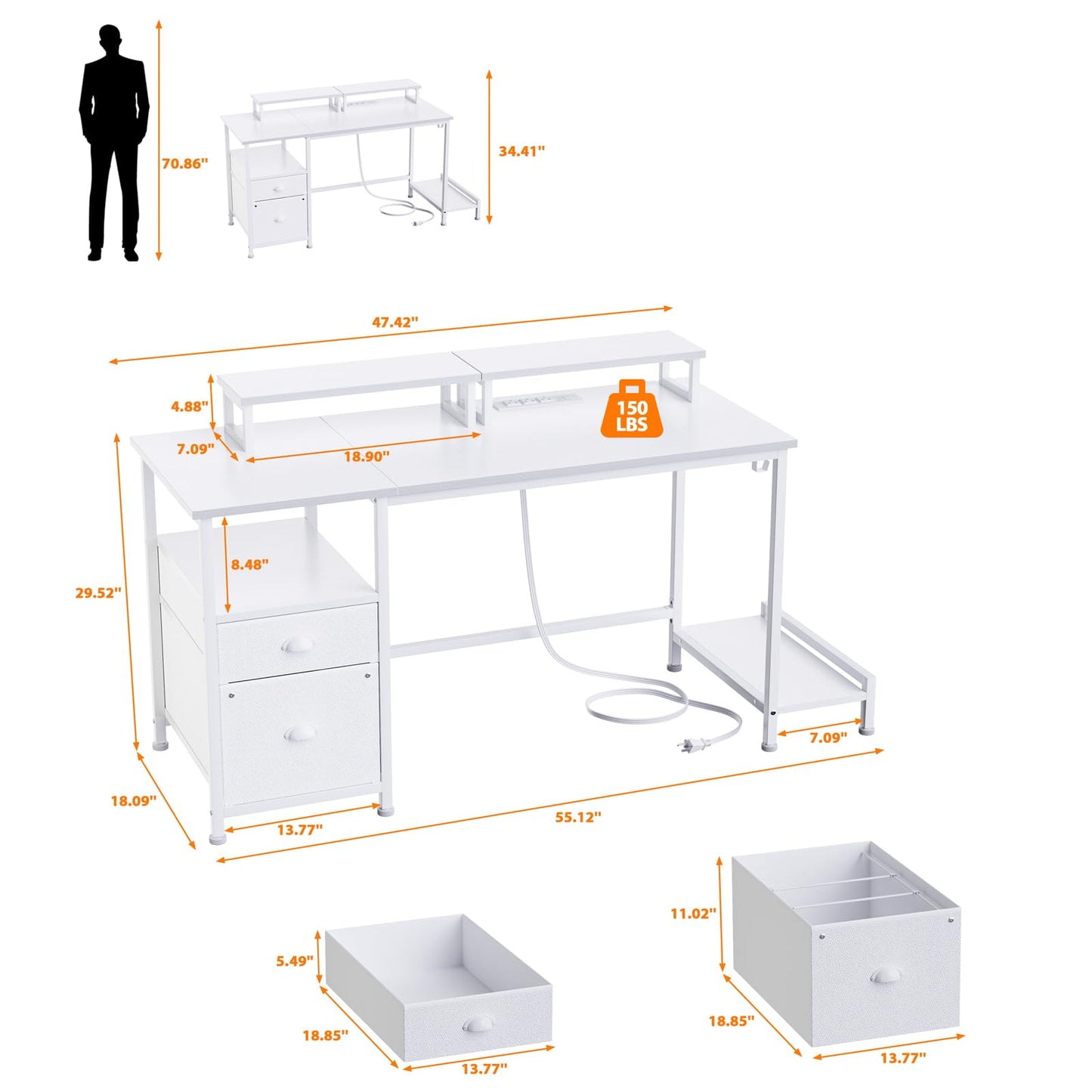 White Computer Desk