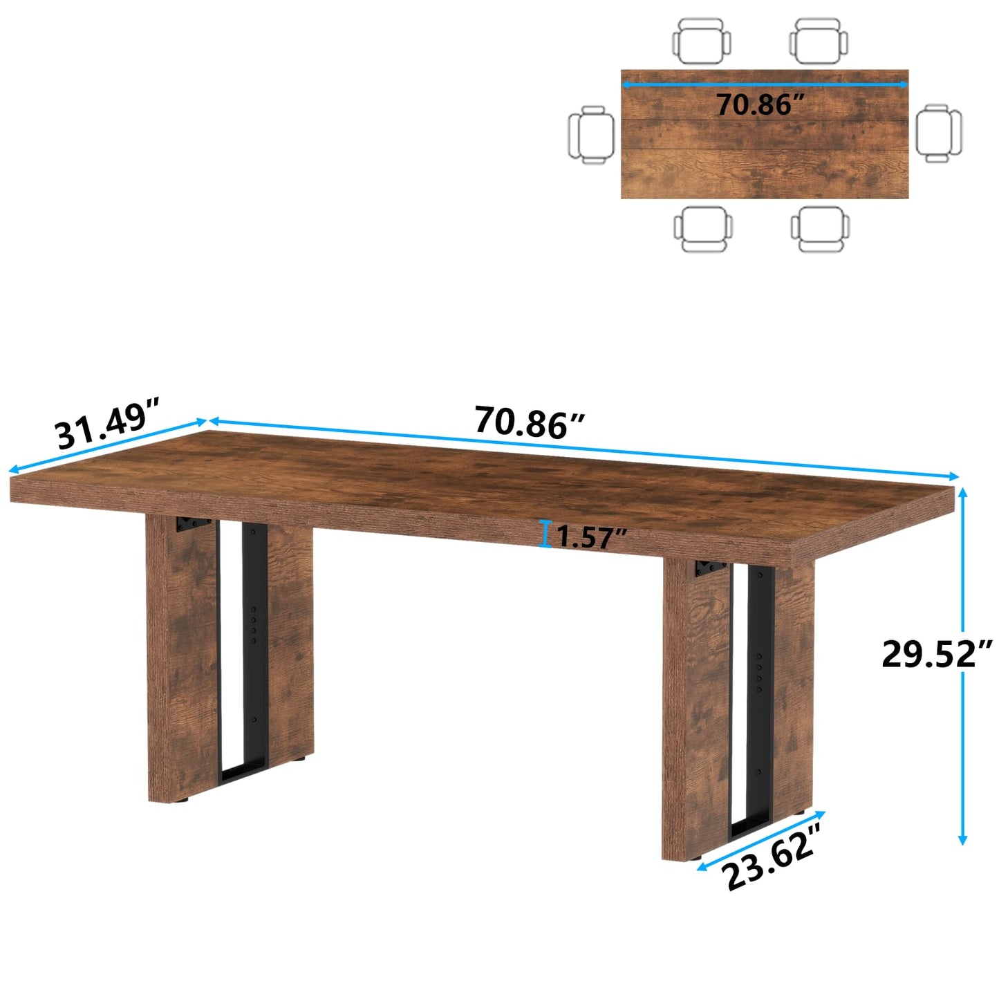 Spacious Dining Table for 6-8 People