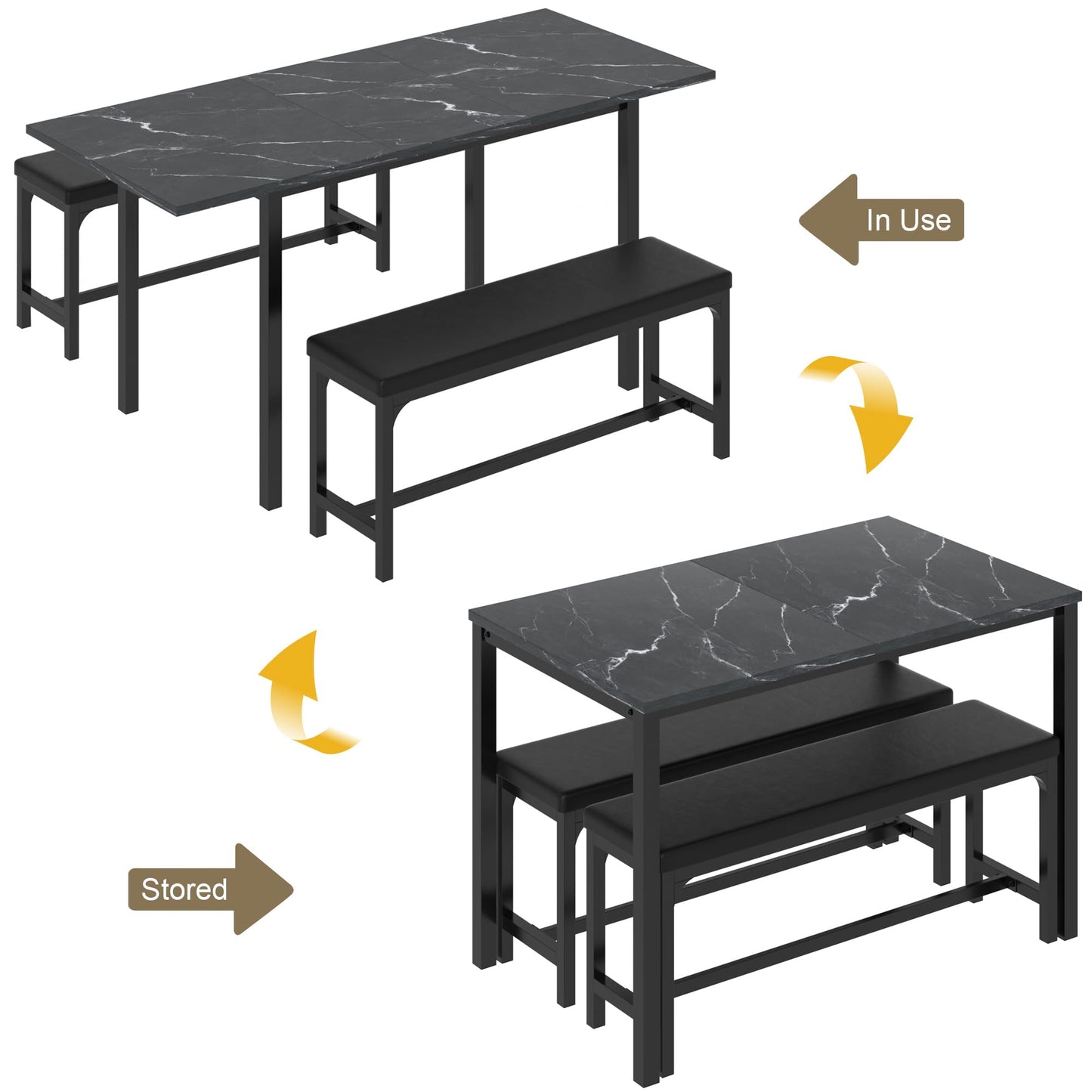 Black Extendable Kitchen Table