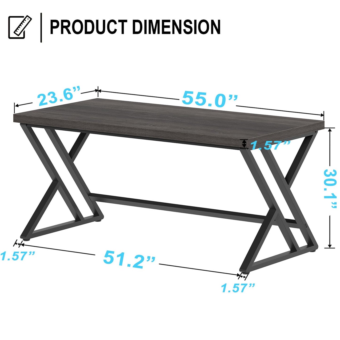 Dark Gray Computer Desk