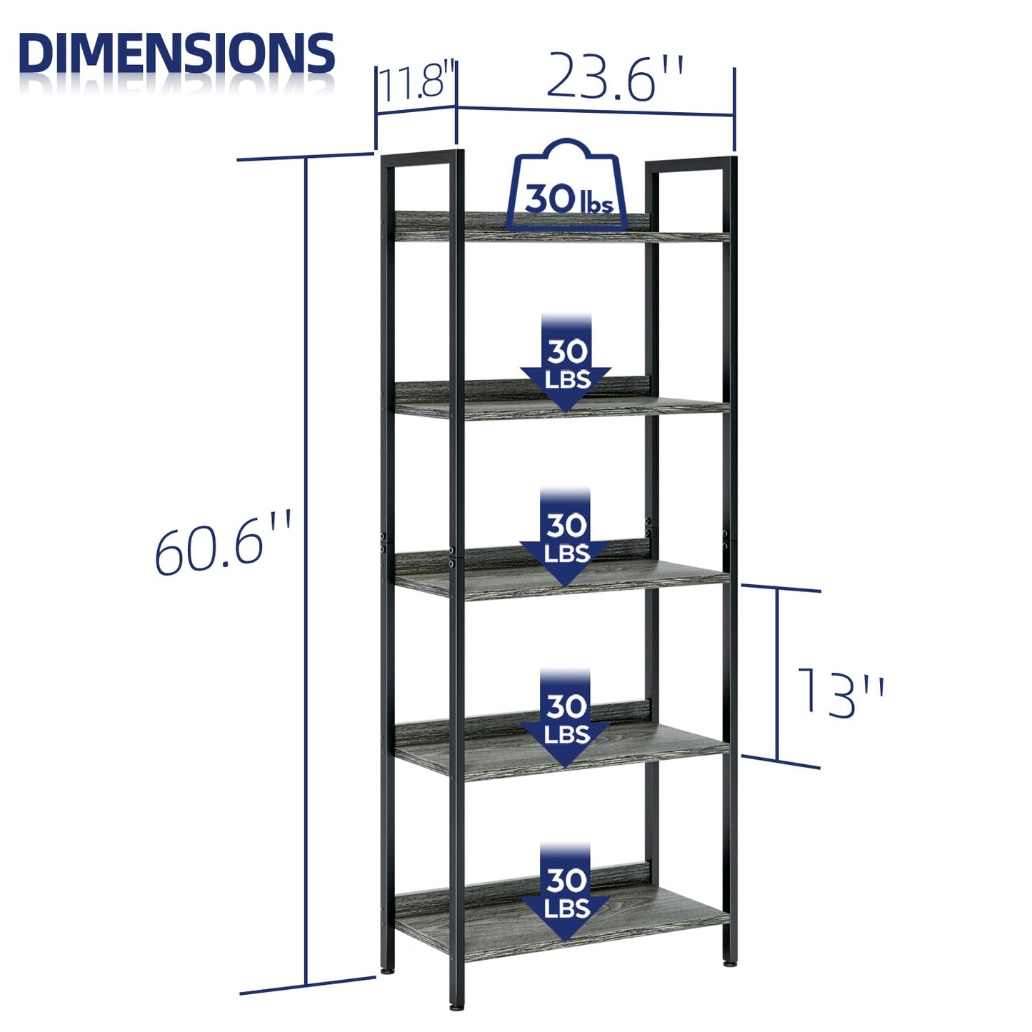 Dark Grey Bookshelf