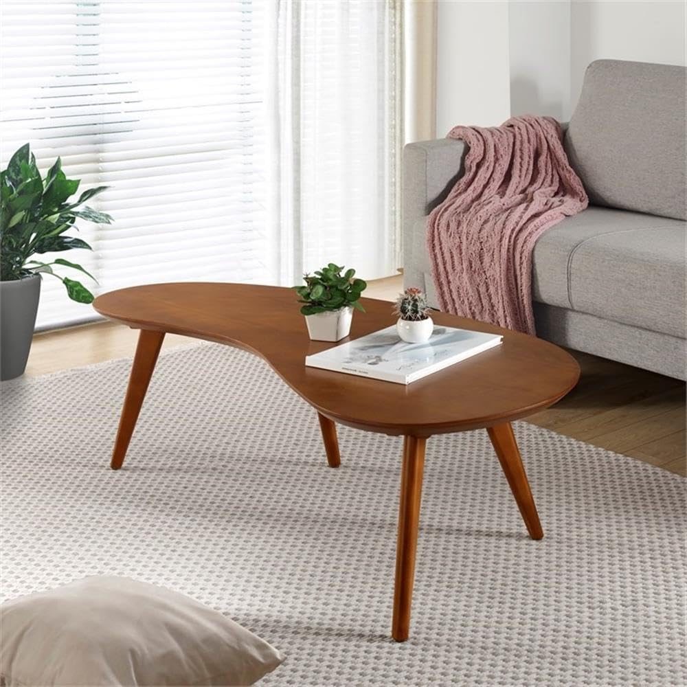 Brown Abstract Shaped Coffee Table