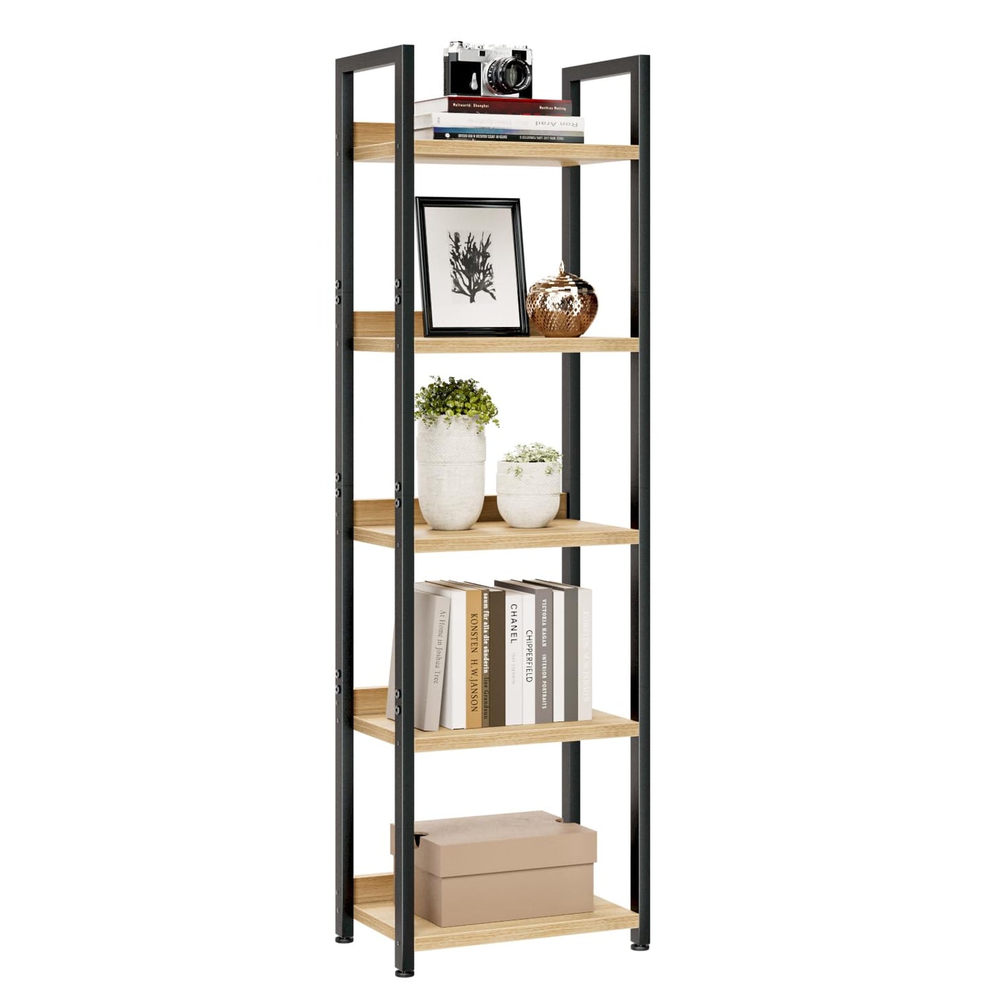 Natural 5 Tier Bookshelves