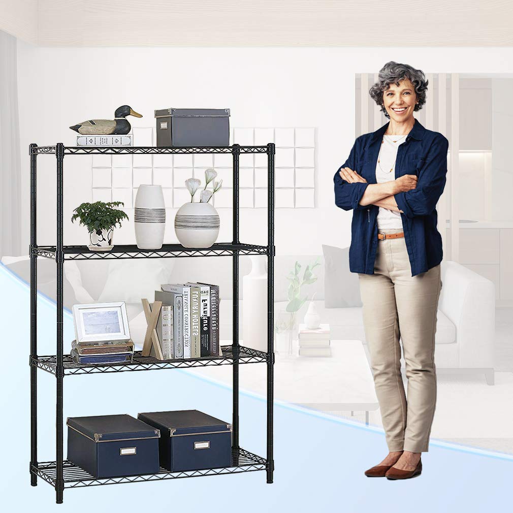Black Shelving Unit And Book Rack