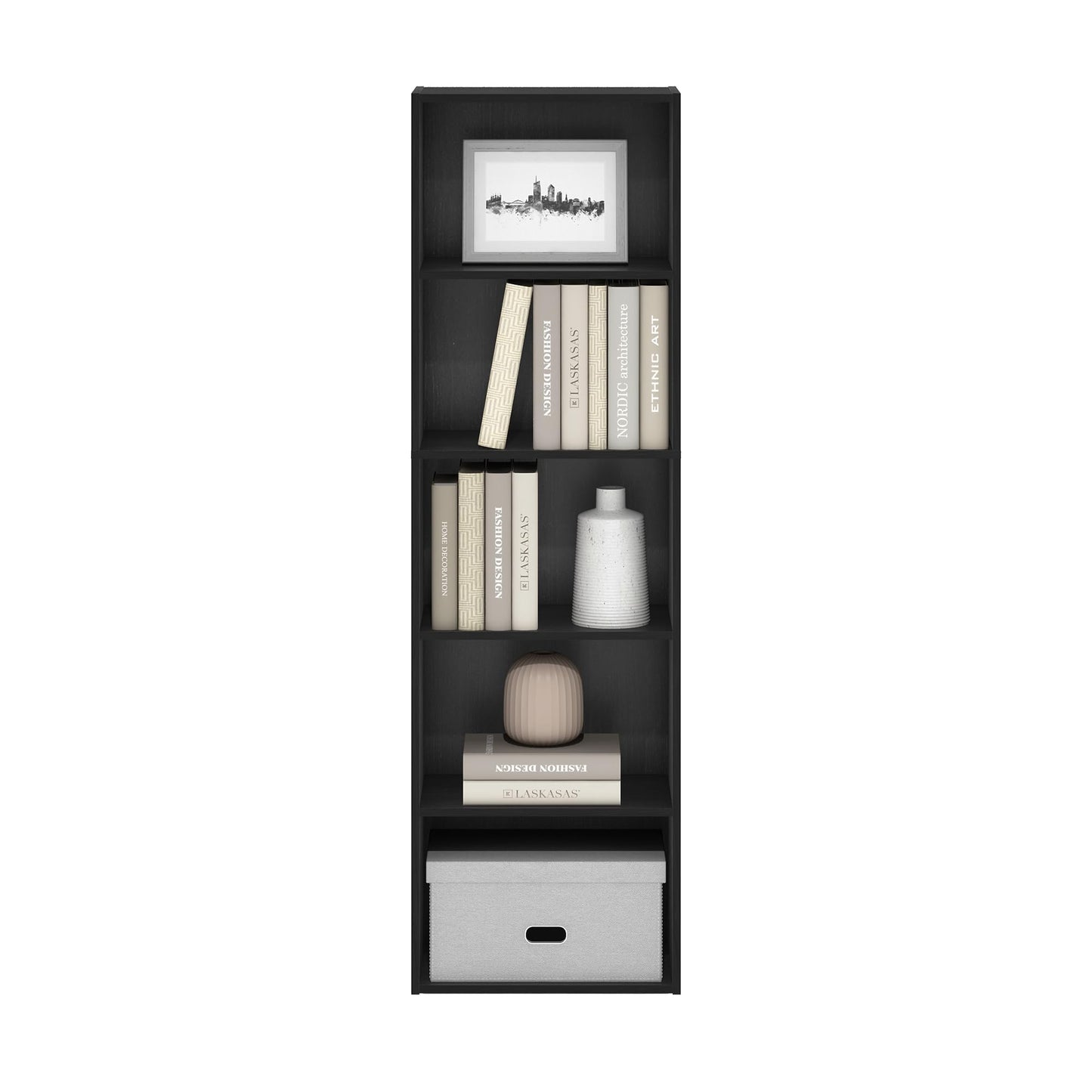 Black wood Bookcase / Bookshelf