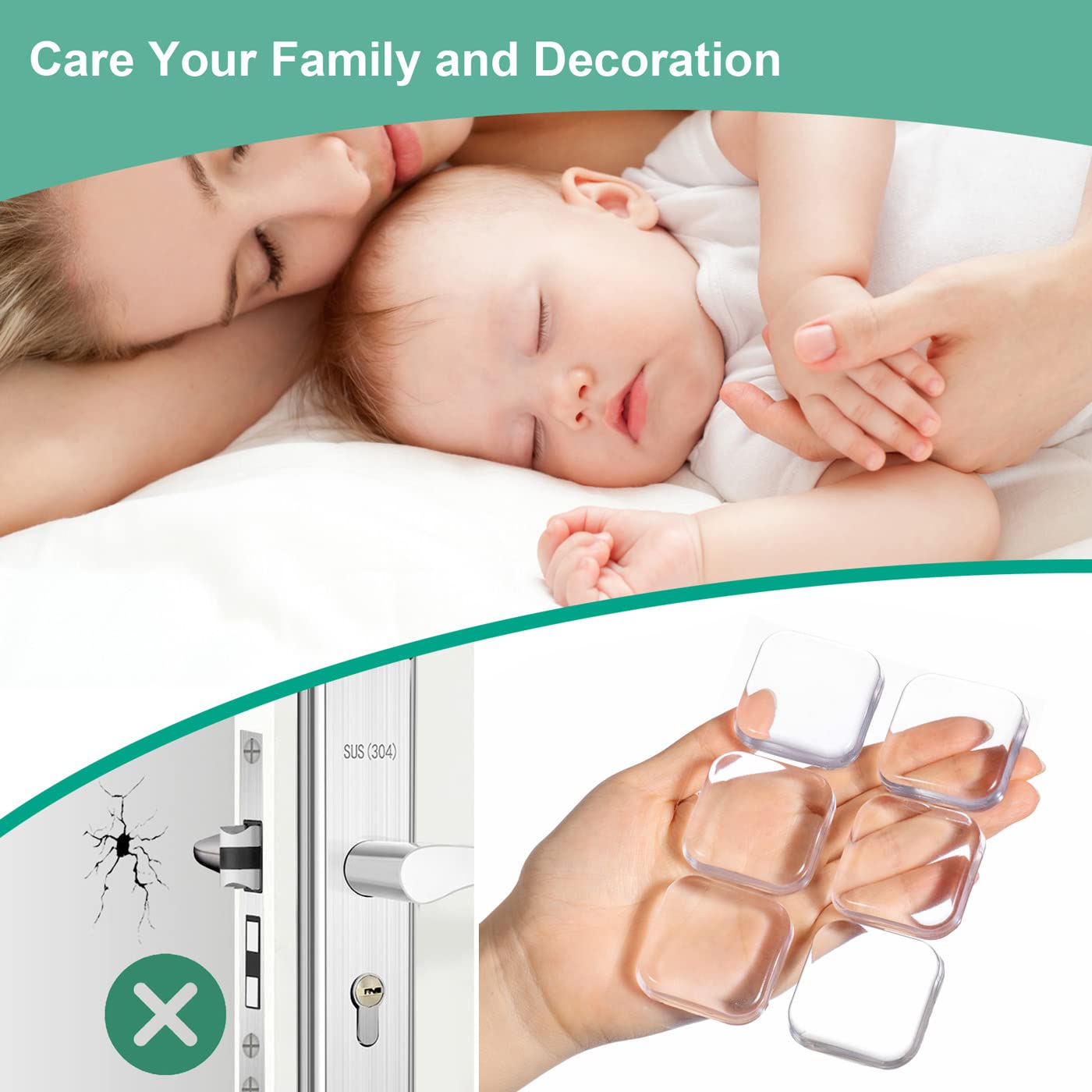 6 Pc Door Stopper - Wall Protector