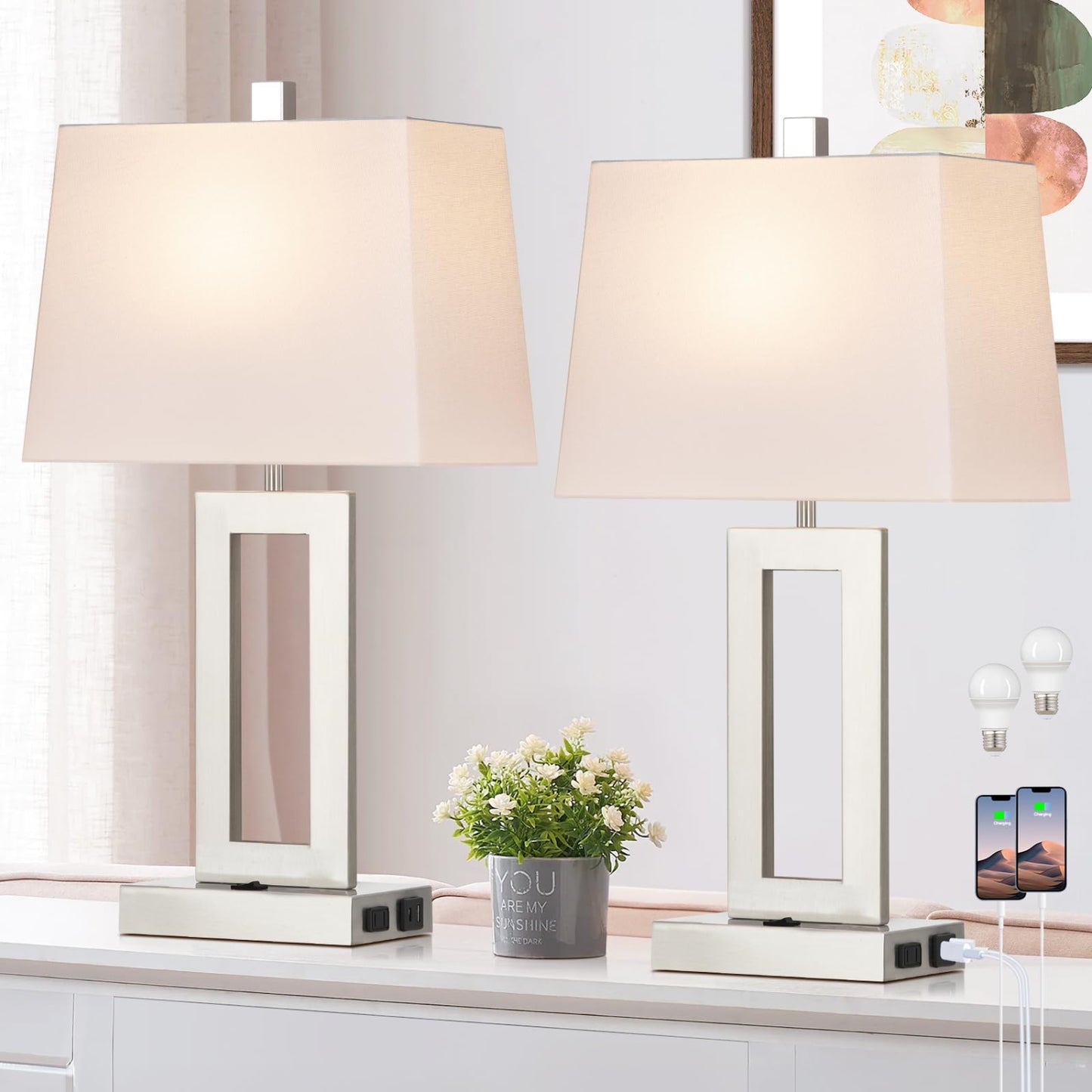 Set of 2 Modern Table Lamps