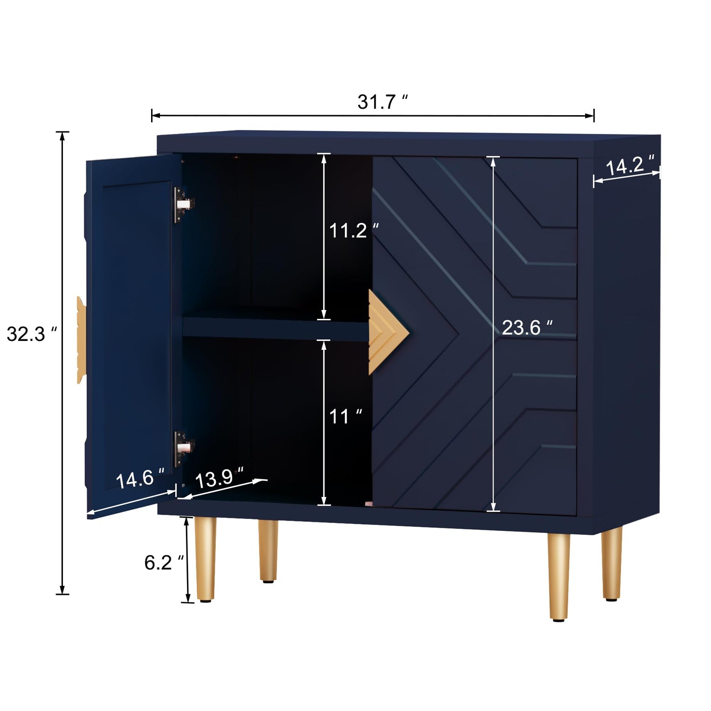 Sideboard Buffet with Decorative Embossed Pattern Doors