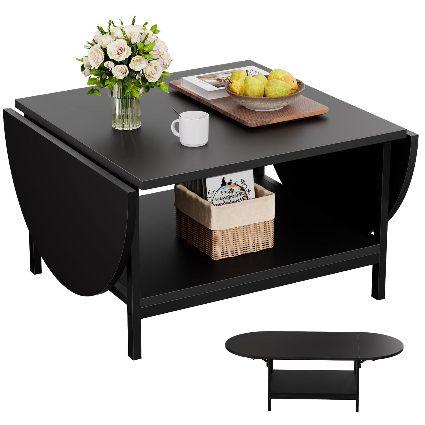 Black Coffee Table Modern Extended Coffee Tables black