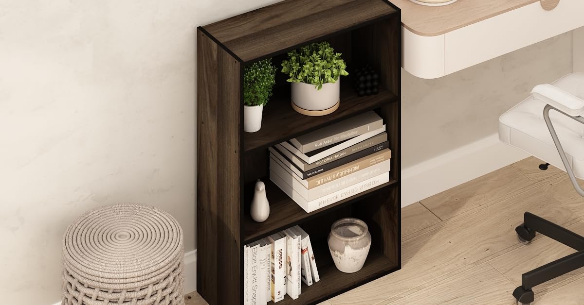 Columbia Walnut 3-Tier Open Shelf Bookcase