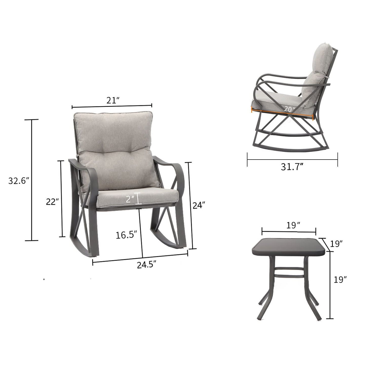 3 Piece Outdoor Furniture Set