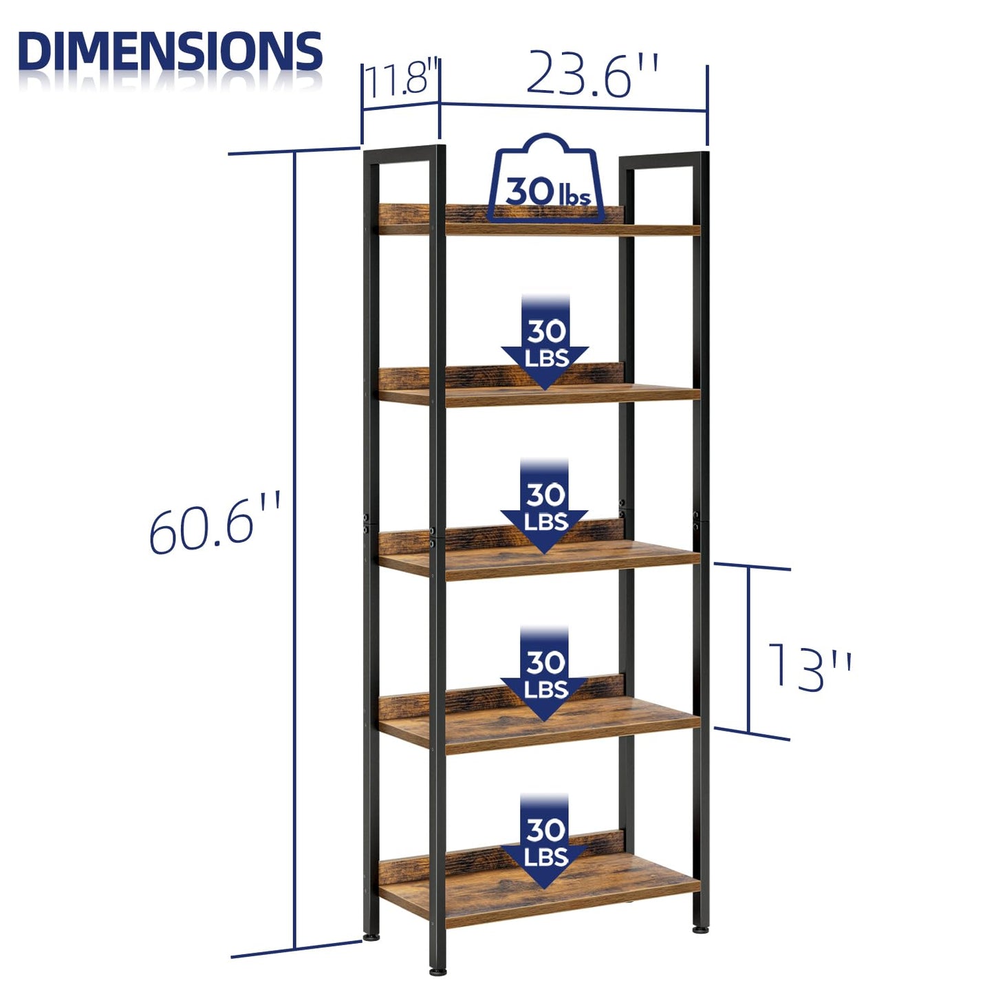 Vintage 5 Tier Bookshelves