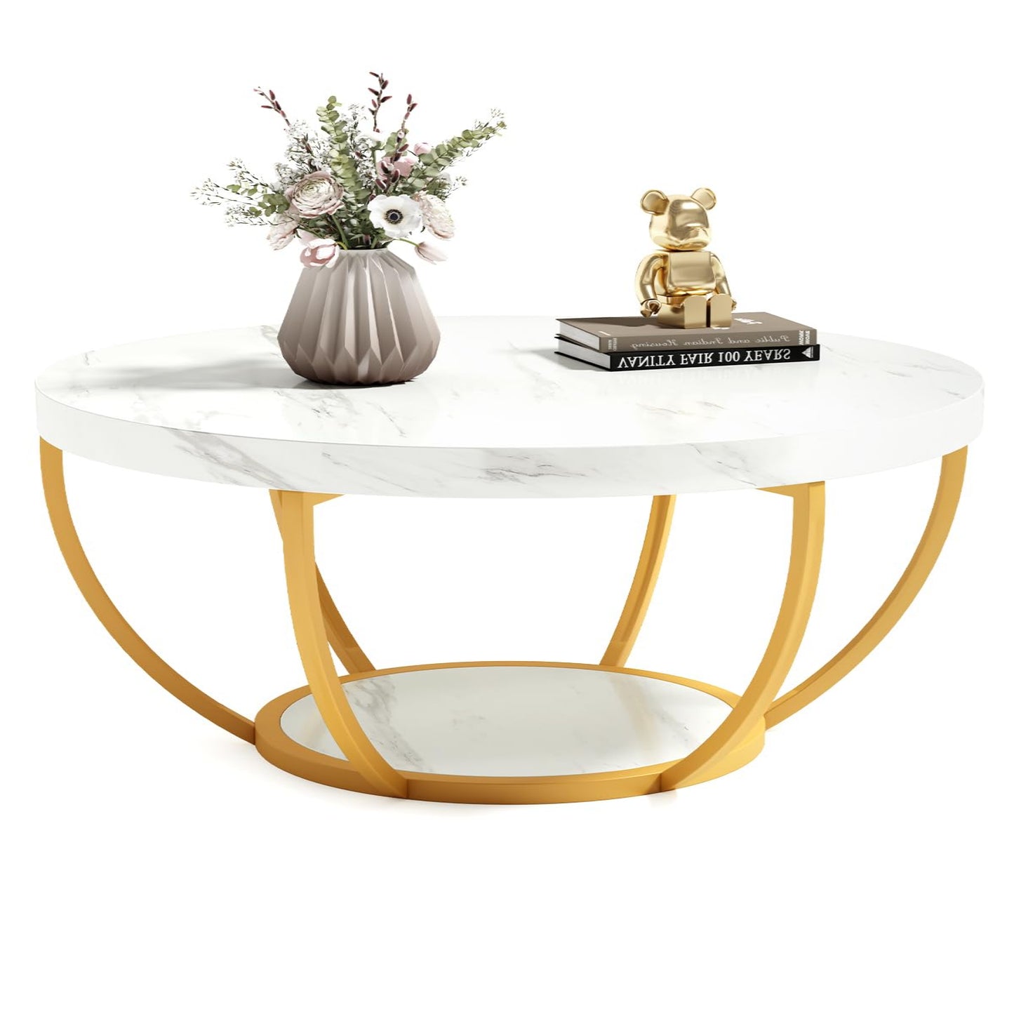 White and Gold Coffee Table