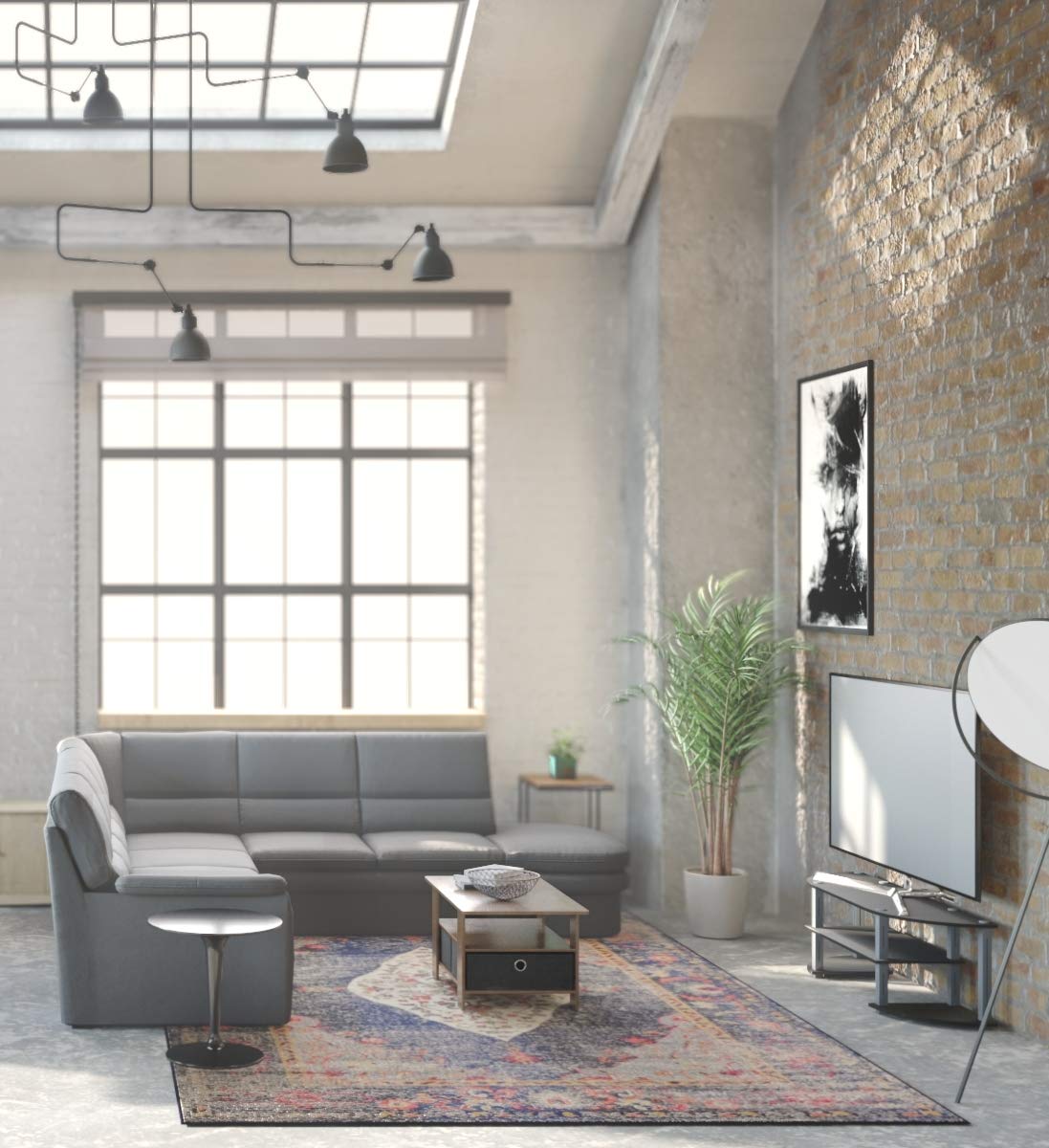 Dark Brown/Black Coffee Table with Bins