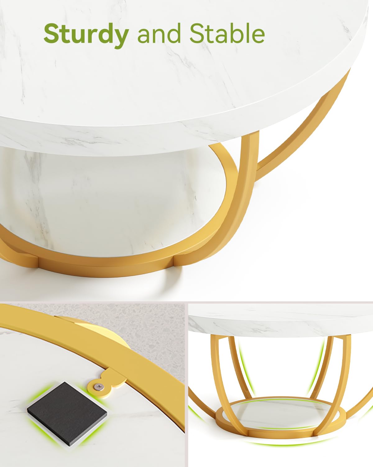 White and Gold Coffee Table