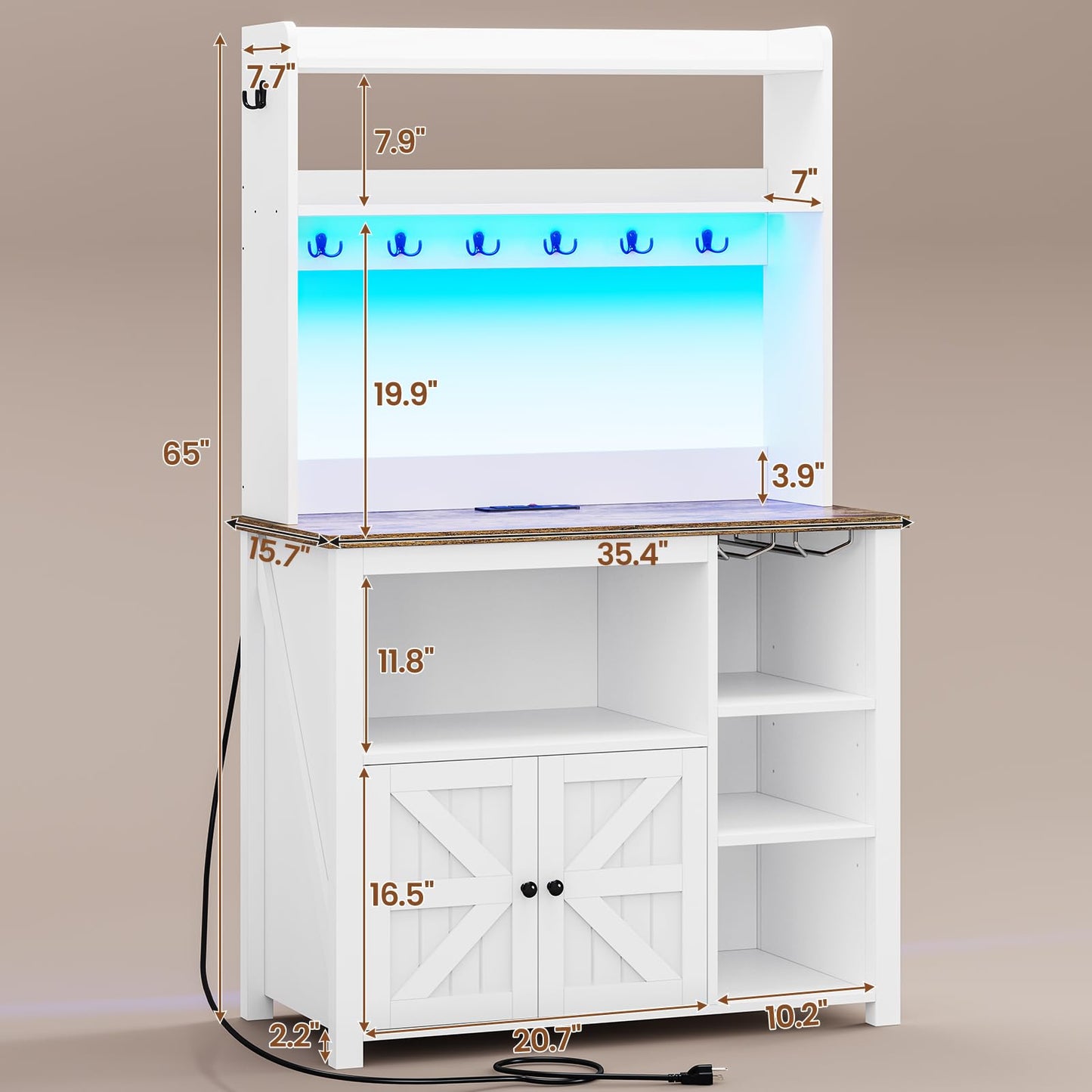 White Kitchen Rack Coffee Bar