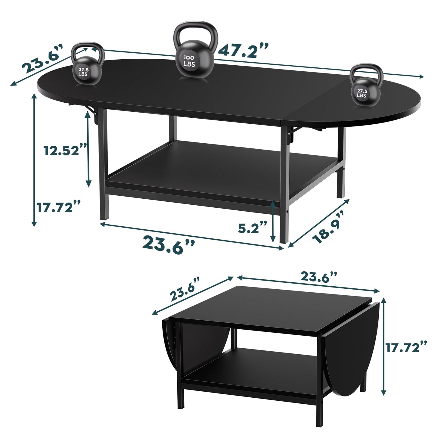 Black Coffee Table Modern Extended Coffee Tables black
